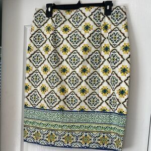 Antonio Melani Elegant Patterned pencil Skirt in Yellow and Blue, 12